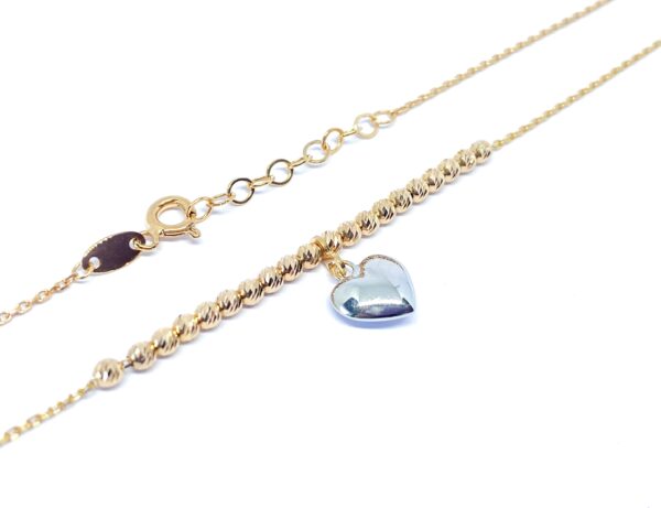 Auksinė grandinėlė su pakabuku "Širdelė" 42-45 cm