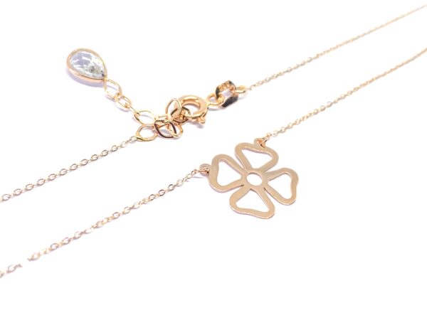 Auksinė grandinėlė su pakabuku "Dobilas" 40-42 cm