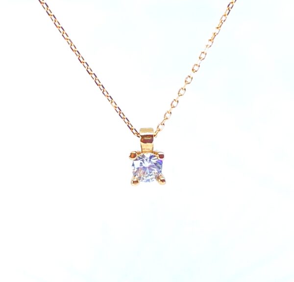 Auksinė grandinėlė kartu su pakabuku su cirkoniu 37-40 cm