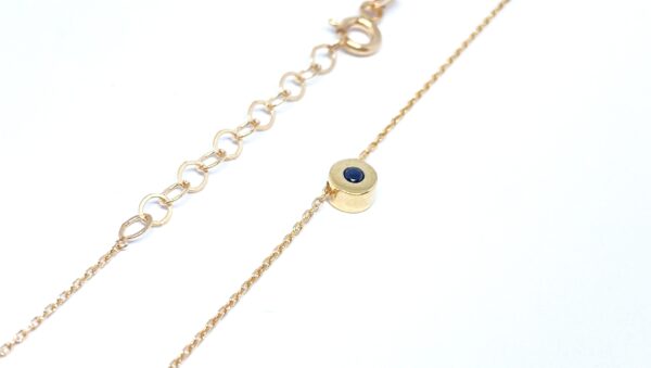 Auksinė grandinėlė su juodu cirkoniu  42-45 cm