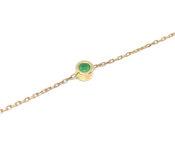 Auksinė apyrankė su smaragdu pagal užsakymą