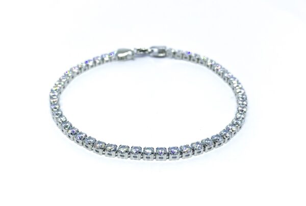 Balto aukso "Tennis" tipo apyrankė 17,5 cm