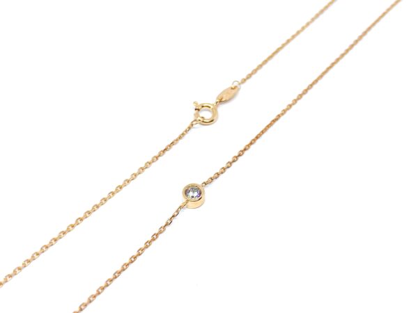 Auksinė grandinėlė su cirkoniu ant šono 44 cm