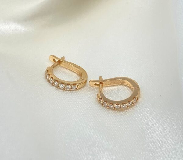 Auksiniai auskarai su 0,21 ct briliantais (pagal užs.) //angliškas užsegimas