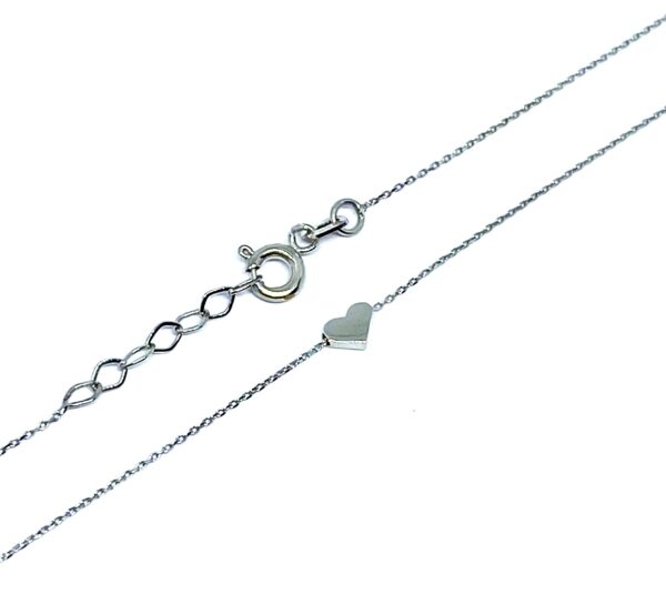 Balto aukso minimalistinė grandinėlė su širdele