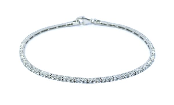 Balto aukso "Tennis" tipo apyrankė 17,5 cm