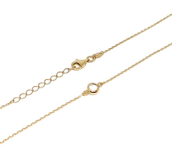 Raudono aukso grandinėlė su cirkoniais 42 cm - 45 cm