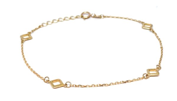 Raudono aukso apyrankė su rombais 17 cm- 19 cm